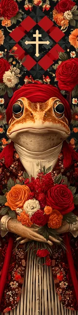 Free printable frog bookmark featuring religious frog